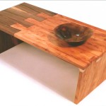 Coffee Table in Yew & Walnut with Walnut Bowl